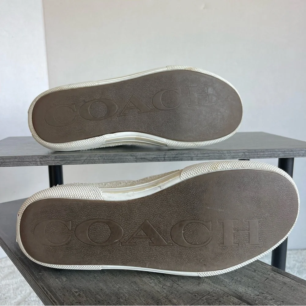 Coach Off-White Canvas Low-Top Sneakers Size 7.5